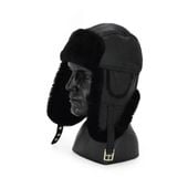 Skórzana ciepła pilotka kożuchowa czapka Podhale 58 cm