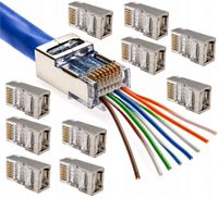 Wtyki RJ45 FTP kat 6 przelotowe 10 sztuk Conotech