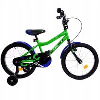 ROWER DZIECIĘCY DLA CHŁOPCA DZIEWCZYNY 18 CALI ZIELONY BOCZNE KÓŁKA 5-8 LAT