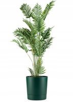 DONICZKA Z PODSTAWKĄ Zielona okrągła plastikowa mocna duża DONICA 35xh37cm