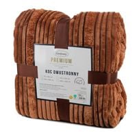 Koc 150x200 NINA ceglasty flanelowy miękki ciepły i puszysty efekt 3D