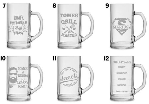 Duży kufel do piwa na prezent z grawerem 640ml logo tekst urodziny na Arena.pl