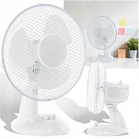 WENTYLATOR MOCNY BIAŁY WIATRAK BIURKOWY CICHY 3 ŁOPATKI SZEROKIE 25W