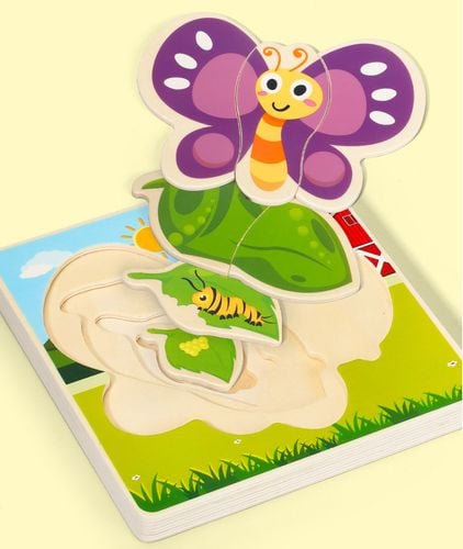 drewniane puzzle montessori dla dzieci motylek mwz-3155 na Arena.pl
