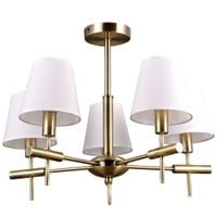 Klasyczna LAMPA sufitowa BALTER MD38482-5 Italux abażurowa OPRAWA metalowa żyrandol biały złoty