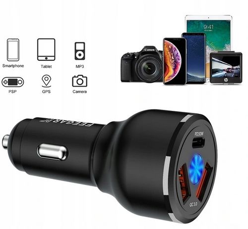 Ładowarka samochodowa PD USB 66W Samsung Xiaomi 9A na Arena.pl