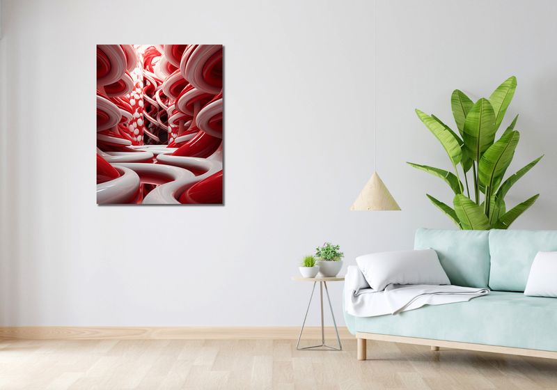 Obraz 70x90cm Czerwone Wiry zdjęcie 2