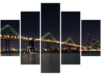 105CM 150CM ZEGAR 5 ELEM NOCNE ZDJĘCIE MOSTU TANEL TEEMUSK DRUK OBRAZ