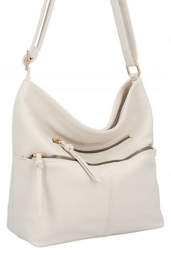 Herisson - torebka worek zamek skóra ekologiczna jasny beżowy 1052L2080 na Arena.pl