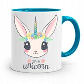 Kubek Błękitny Prezent Dzień Dziecka Im A Unicorn Z Nadrukiem Ze Zdjęciem