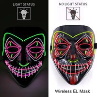 Maska LED neonowa straszna żółta – style 12