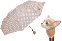 PASOTTI Składana Parasolka 30cm Chihuahua Emaliowana Rączka LUX