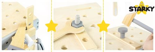 Pchacz drewniany chodzik jeżdzik dzieci warsztat zestaw majsterkowicza 3w1 na Arena.pl