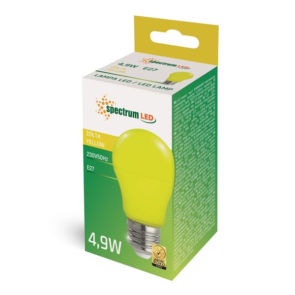LED GLS E-27 230V 4.9W ŻÓŁTY SPECTRUM zdjęcie 2