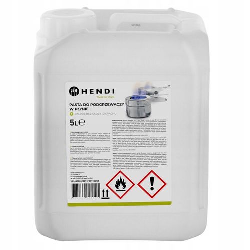 Pasta do podgrzewaczy w płynie 5L Paliwo HENDI Żel BIO Bez sadzy i zapachu na Arena.pl