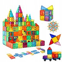KLOCKI MAGNETYCZNE PANELE KONSTRUKCYJNE EDUKACYJNE KOLOROWE 3D ZESTAW 100EL