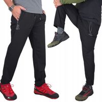SPORTOWE długie SPODNIE Męskie TRENING góry SIŁOWNIA rozciągliwe ZAMKI, L