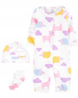 Carter's Zestaw Pajac czapka skarpetki 62 3 m +