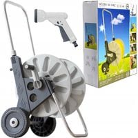 WÓZEK ALU ZWIJACZ NA WĄŻ OGRODOWY BEST ZRASZACZ PISTOLET REGULACJA