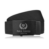 pasek do spodni męski 95 cm pasek parciany z klamrą czarny paolo peruzzi