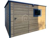 Schowek domek ogrodowy 3×2 drzwi okno drewnopodobny dach spad w tył PLG262