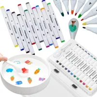 MAGICZNE MARKERY DO RYSOWANIA NA WODZIE MAZAKI WODNE AKCESORIA ŁYŻKA 12 szt