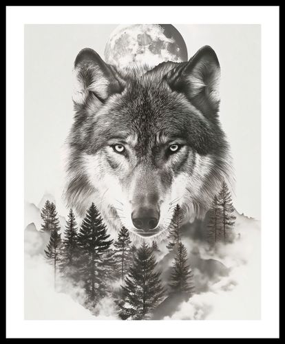 Plakat 40x50cm Wilczy Duch Lasu na Arena.pl
