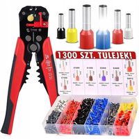 ZACISKARKA KONEKTORÓW KOŃCÓWEK ŚCIĄGACZ IZOLACJI +1300 szt. TULEJEK