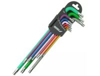 DEDRA ZESTAW KLUCZE IMBUSOWE DŁUGIE T10-T50 TORX 9 SZTUK KOLOROWE 06F225