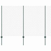 Ogrodzenie z słupkami Zielony 1.5 x 25 m Stal