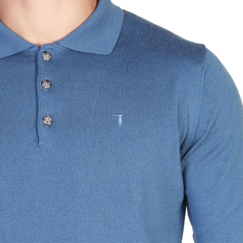 Trussardi męski sweter polo niebieski M na Arena.pl
