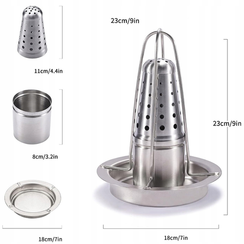stojak na kurczaka ze stali nierdzewnej grilli 777536 na Arena.pl