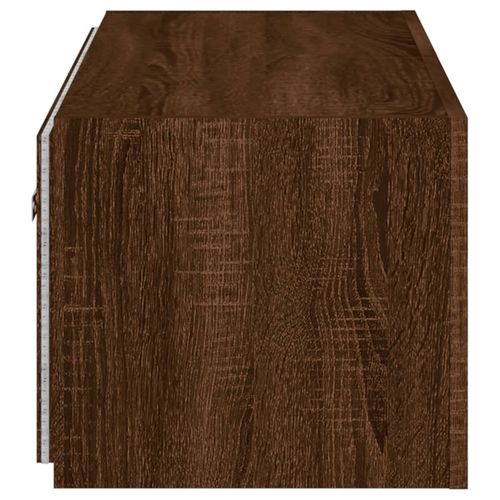 Ścienna szafka TV z LED, brązowy dąb, 80x35x31 cm na Arena.pl