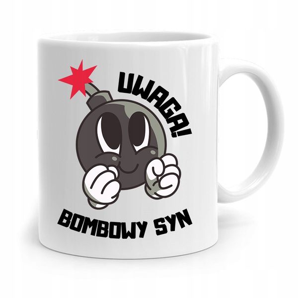 Kubek Prezent Dla Syna Uwaga Wybuchowy Synek Z Nadrukiem Ze Zdjęciem zdjęcie 1