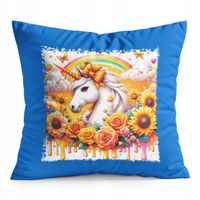 PODUSZKA NIEBIESKA PREZENT - JEDNOROŻEC UNICORN KOŃ