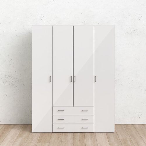SPACE biała szafa 4+3 wysoki połysk na Arena.pl