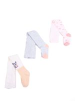 Rajstopy dziewczęce bawełniane we wzory 3PAK 68-74 YOCLUB