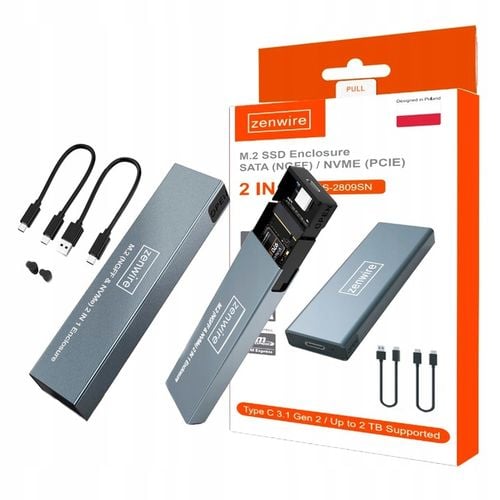 Obudowa na dysk SSD NVME/SATA PCIe M.2 USB-C Gen2 Kieszeń Adapter dysku M2 na Arena.pl