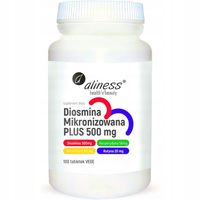 ALINESS Diosmina PLUS 500mg z Hesperydyną i Rutyną - 100 Tabletek VEGE