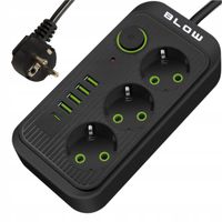 PRZEDŁUŻACZ LISTWA ZASILAJĄCA WŁĄCZNIK 4x USB 3 GNIAZDA 5m USB TYP-C