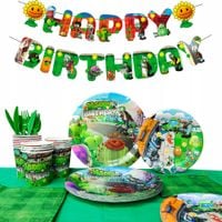 Zestaw Urodzinowy Plants vs Zombies Zestaw Talerzyki Kubeczk 128Pcs