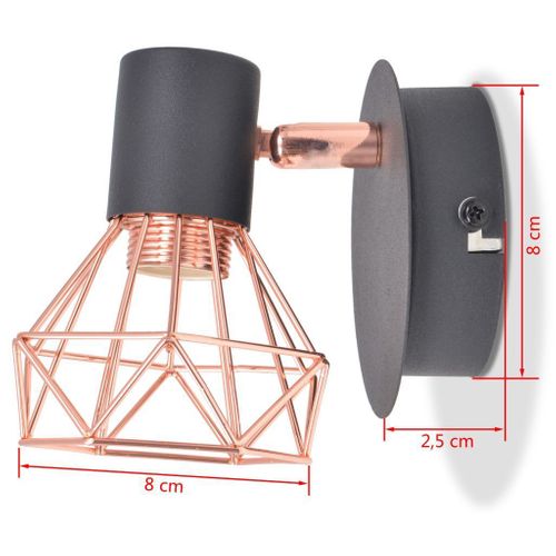 Lampy Ścienne, 2 Szt., E14, Czarno-Miedziane na Arena.pl
