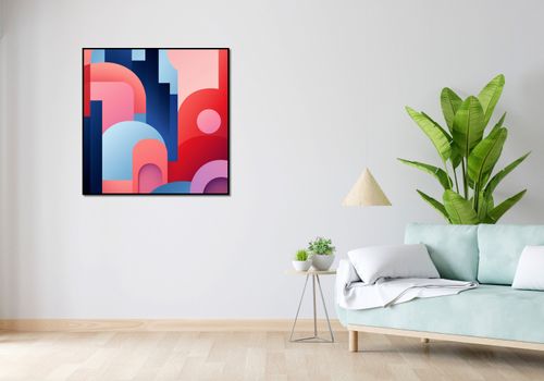 Plakat 90x90cm Miasto Kolorów na Arena.pl