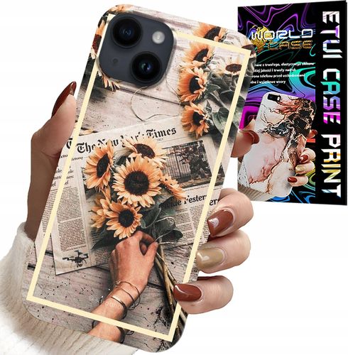 ETUI DO IPHONE 15 - KWIATISTY WZÓR SŁONECZNIK SŁONECZNIKI na Arena.pl