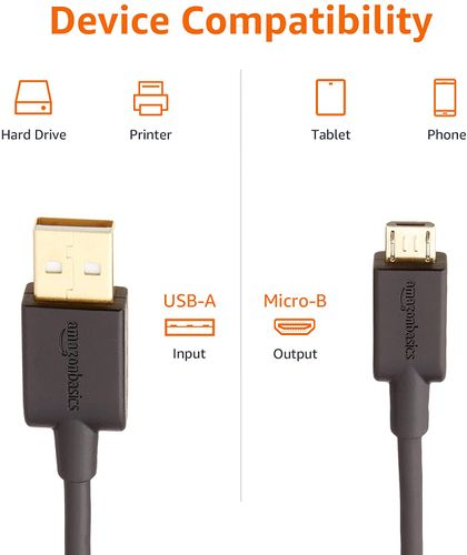 AmazonBasics 7A82V4 kabel USB 0,9 m USB 2.0 USB A Micro-USB B Czarny na Arena.pl