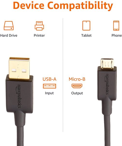AmazonBasics 7A82V4 kabel USB 0,9 m USB 2.0 USB A Micro-USB B Czarny zdjęcie 7