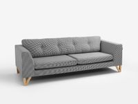 Sofa 3 osobowa WILLY - ciemna pepita, naturalny, sofa do kawiarni baru