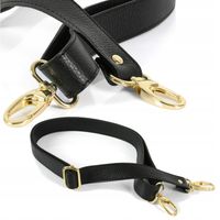 Regulowany pasek skórzany do torebki DŁUGOŚĆ 145 SZEROKOŚĆ 3 złote okucia