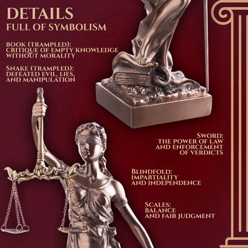 Okazała Temida z wagą i mieczem 31 cm rzeźba brąz TEM-01 na Arena.pl