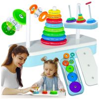 Gra układanka logiczna edukacyjna wieża hanoi sorter pudełko zestaw prezent